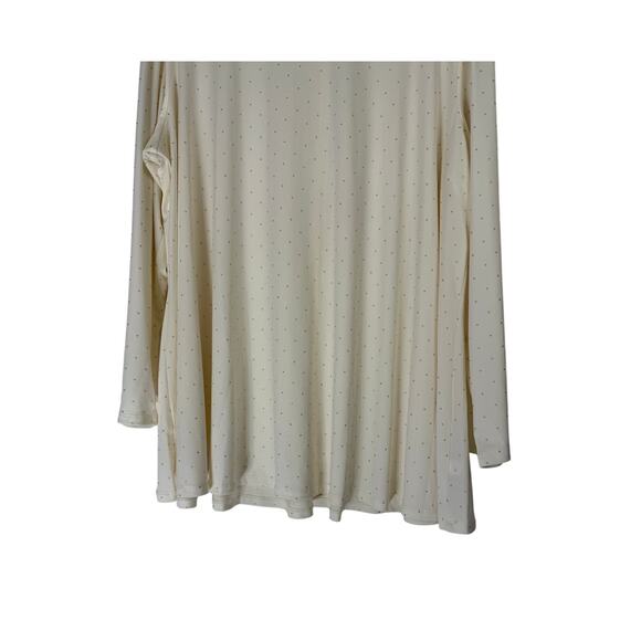 Lane Bryant Cream Gold Swing Dew Drop Long Sleeve Crew Neck Matte Top Size 26/28 - Picture 4 of 10